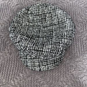 Trendy black and white hat